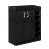 Artiss 2 Doors Shoe Cabinet Storage Cupboard - Black Deals499