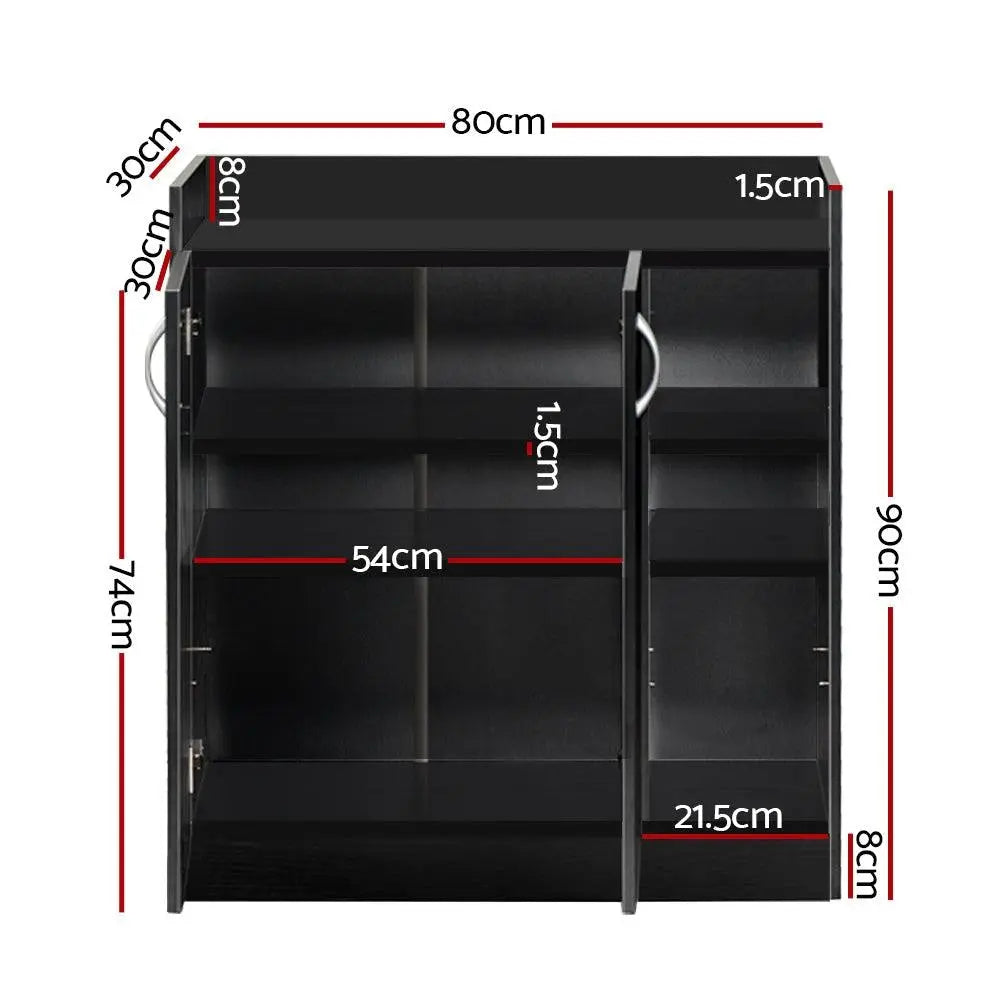 Artiss 2 Doors Shoe Cabinet Storage Cupboard - Black Deals499