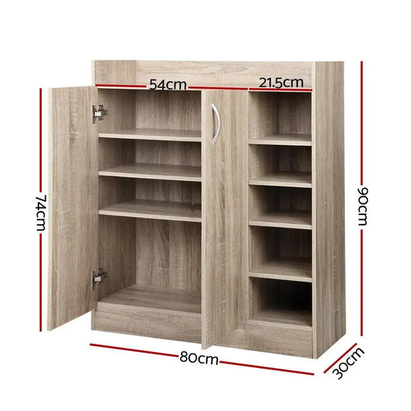 Artiss 2 Doors Shoe Cabinet Storage Cupboard - Wood Deals499