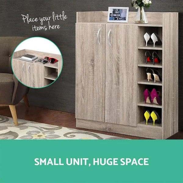 Artiss 2 Doors Shoe Cabinet Storage Cupboard - Wood Deals499