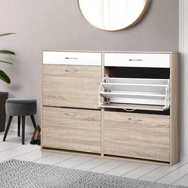 Artiss 2 Tier Shoe Cabinet - Wood Deals499