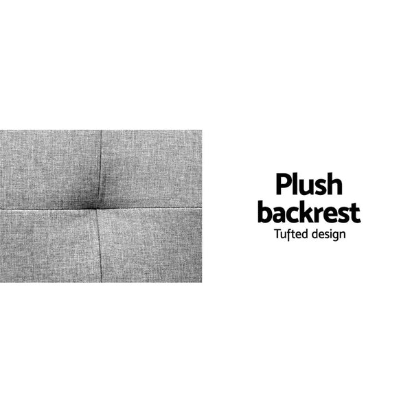 Artiss 3 Seater Fabric Sofa Bed - Grey Deals499