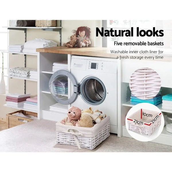 Artiss 5 Basket Storage Drawers - White Deals499
