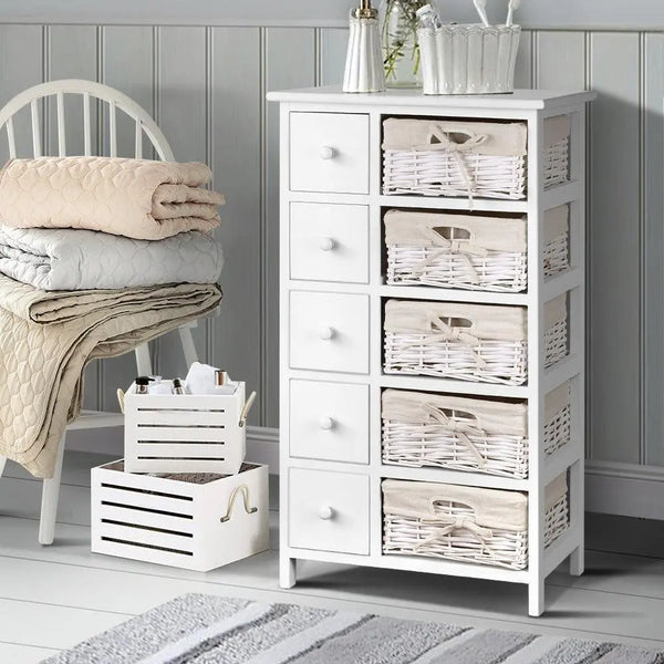 Artiss 5 Basket Storage Drawers - White Deals499