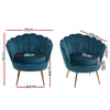 Artiss Armchair Lounge Chair Accent Retro Armchairs Lounge Shell Velvet Navy Deals499