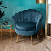 Artiss Armchair Lounge Chair Accent Retro Armchairs Lounge Shell Velvet Navy Deals499