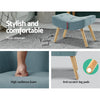 Artiss Armchair Lounge Chair Ottoman Accent Armchairs Sofa Fabric Chairs Blue Deals499