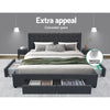Artiss Avio Bed Frame Fabric Storage Drawers - Charcoal Queen Deals499
