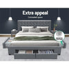 Artiss Avio Bed Frame Fabric Storage Drawers - Grey Queen Deals499