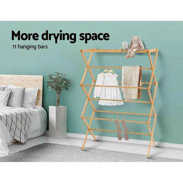 Artiss Bamboo Clothes Dry Rack Folable Towel Hanger Laundry Drying Deals499