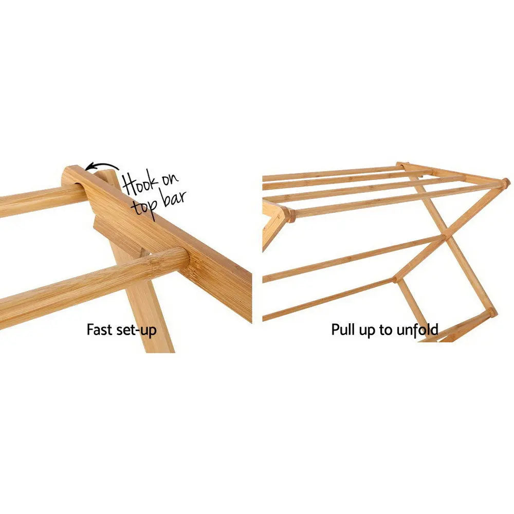 Artiss Bamboo Clothes Dry Rack Folable Towel Hanger Laundry Drying Deals499