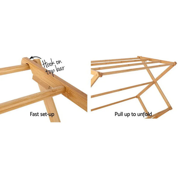 Artiss Bamboo Clothes Dry Rack Folable Towel Hanger Laundry Drying Deals499