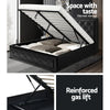 Artiss Bed Frame Double Size Gas Lift Base With Storage Black Leather Tiyo Collection Deals499