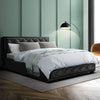 Artiss Bed Frame Double Size Gas Lift Base With Storage Black Leather Tiyo Collection Deals499