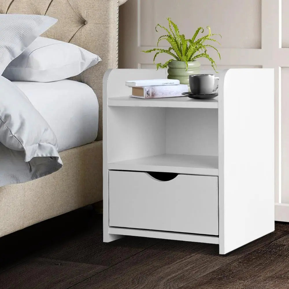 Artiss Bedside Table Drawer - White Deals499