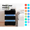 Artiss Bedside Table Side Unit RGB LED Lamp 3 Drawers Nightstand Gloss Furniture Black Deals499