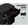 Artiss Bedside Table Side Unit RGB LED Lamp 3 Drawers Nightstand Gloss Furniture Black Deals499