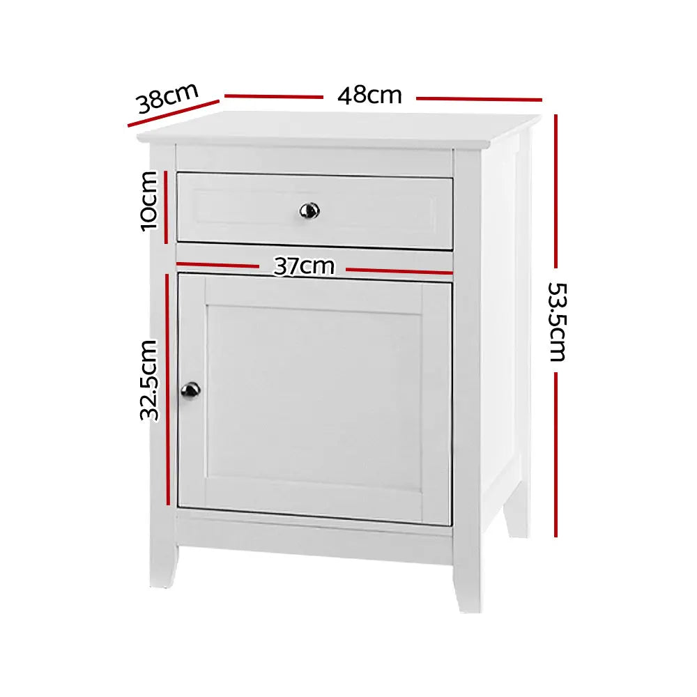 Artiss Bedside Tables Big Storage Drawers Cabinet Nightstand Lamp Chest White Deals499