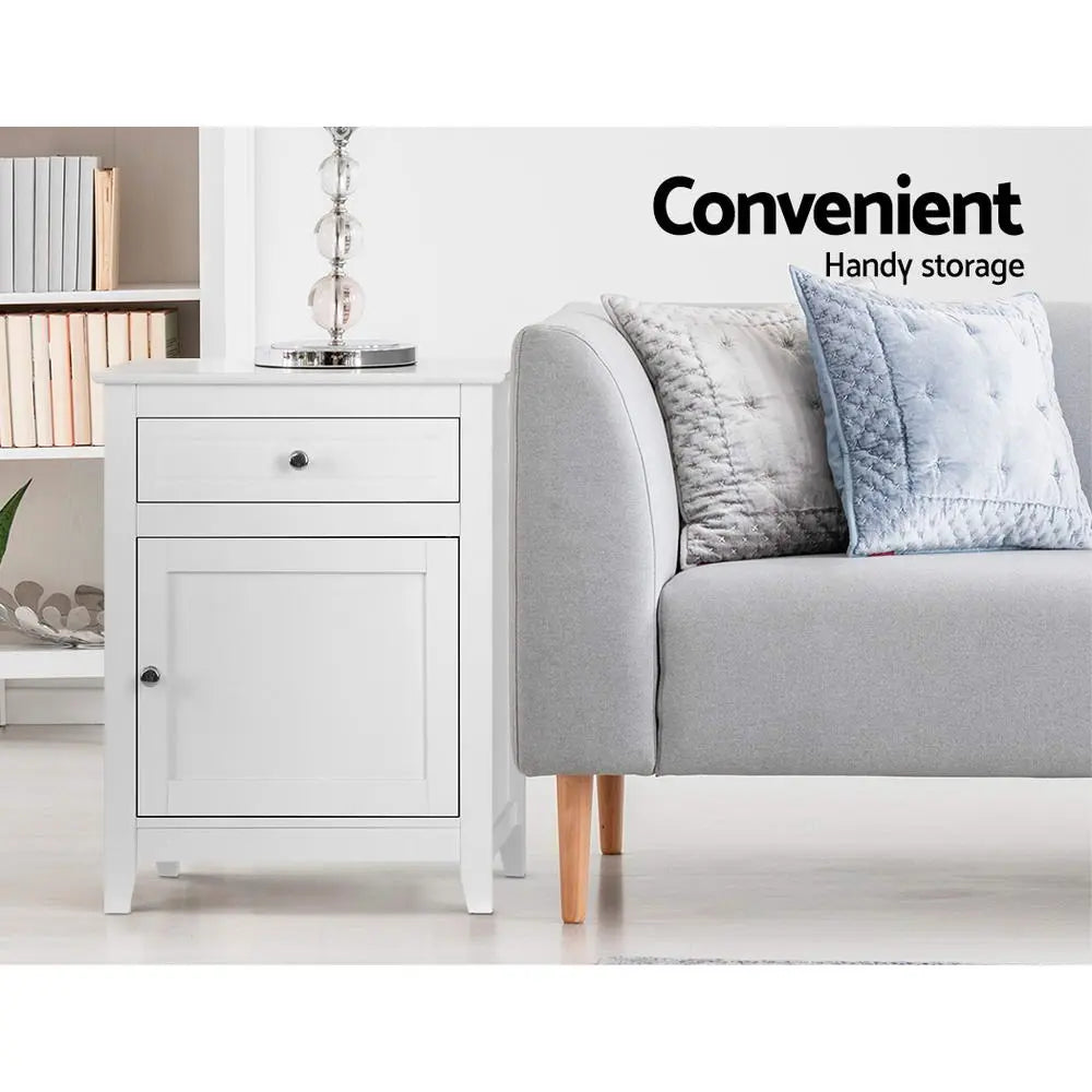 Artiss Bedside Tables Big Storage Drawers Cabinet Nightstand Lamp Chest White Deals499