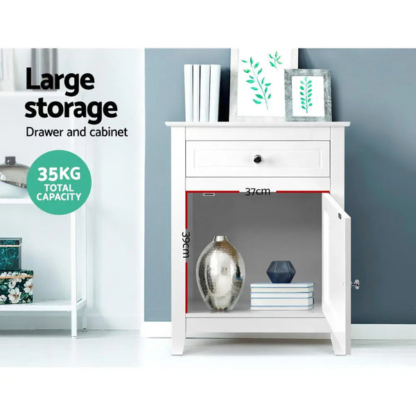 Artiss Bedside Tables Big Storage Drawers Cabinet Nightstand Lamp Chest White Deals499
