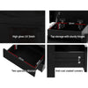Artiss Bedside Tables Side Table Drawers RGB LED High Gloss Nightstand Black Deals499