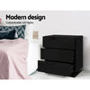Artiss Bedside Tables Side Table RGB LED Lamp 3 Drawers Nightstand Gloss Black Deals499