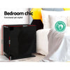 Artiss Bedside Tables Side Table RGB LED Lamp 3 Drawers Nightstand Gloss Black Deals499