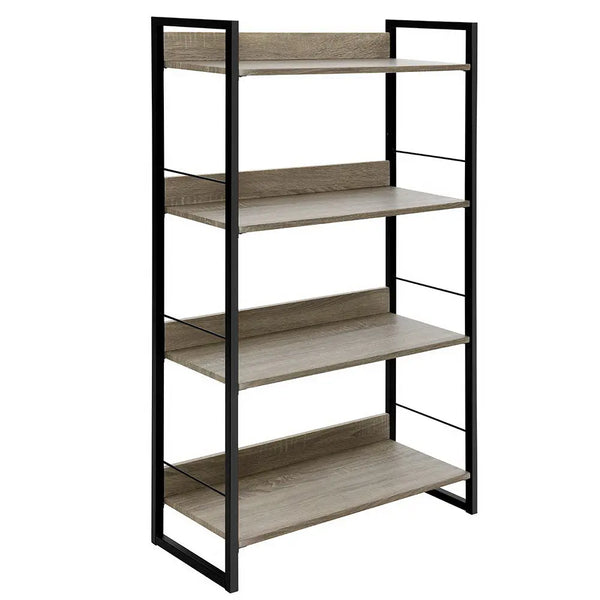 Artiss Book Shelf Display Shelves Corner Wall Wood Metal Stand Hollow Storage Deals499