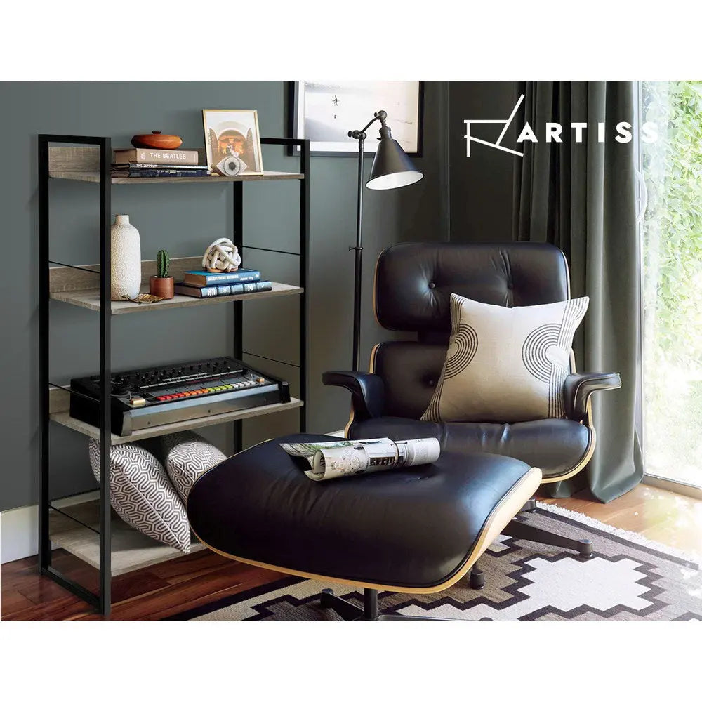 Artiss Book Shelf Display Shelves Corner Wall Wood Metal Stand Hollow Storage Deals499