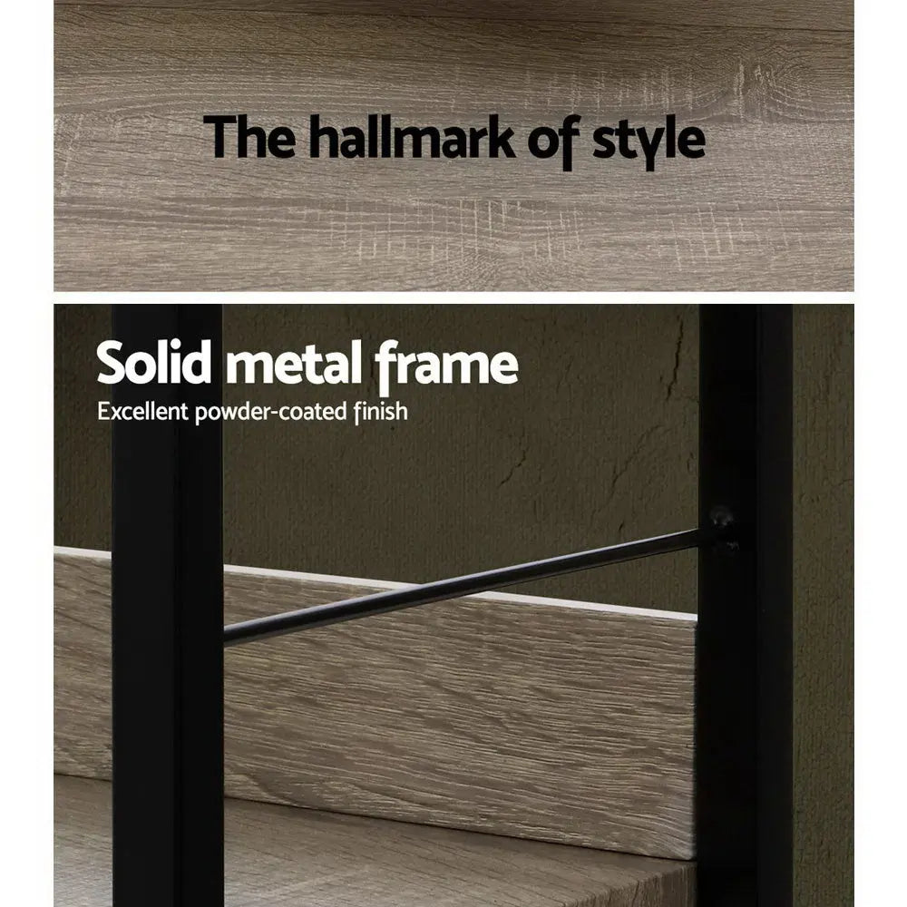 Artiss Book Shelf Display Shelves Corner Wall Wood Metal Stand Hollow Storage Deals499