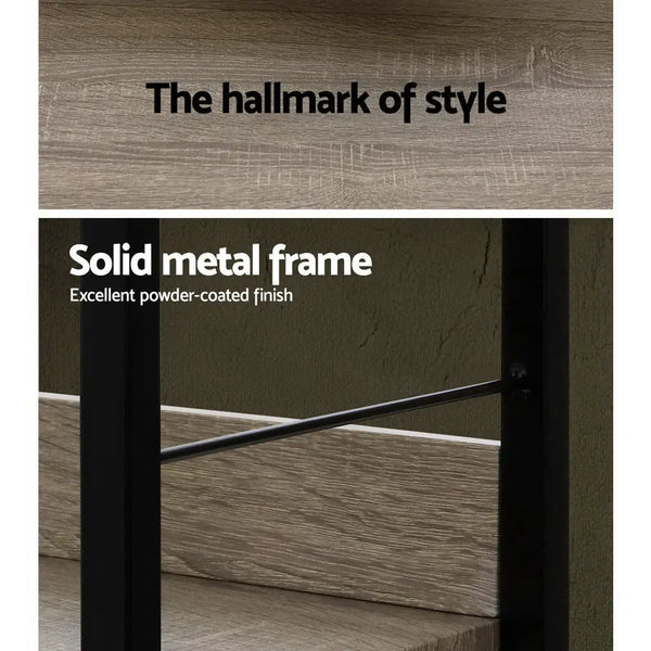 Artiss Book Shelf Display Shelves Corner Wall Wood Metal Stand Hollow Storage Deals499