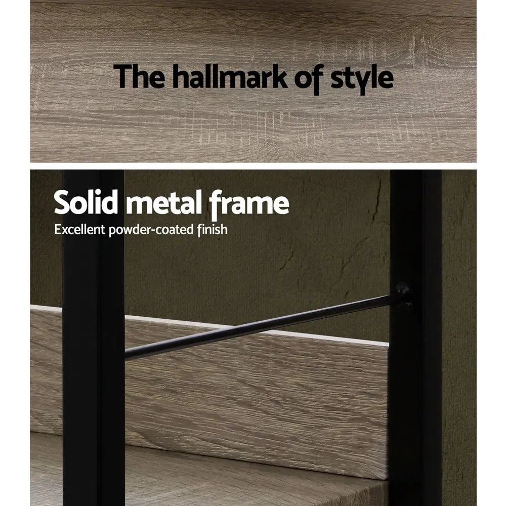 Artiss Book Shelf Display Shelves Corner Wall Wood Metal Stand Hollow Storage Deals499