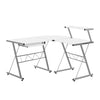 Artiss Corner Metal Pull Out Table Desk - White Deals499