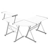 Artiss Corner Metal Pull Out Table Desk - White Deals499