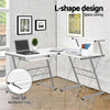 Artiss Corner Metal Pull Out Table Desk - White Deals499