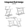 Artiss Corner Metal Pull Out Table Desk - White Deals499