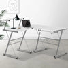 Artiss Corner Metal Pull Out Table Desk - White Deals499
