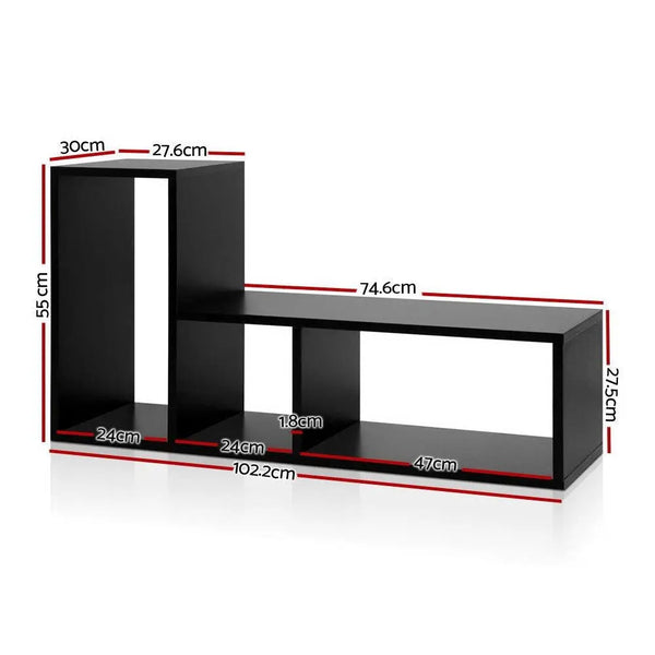 Artiss DIY L Shaped Display Shelf - Black Deals499