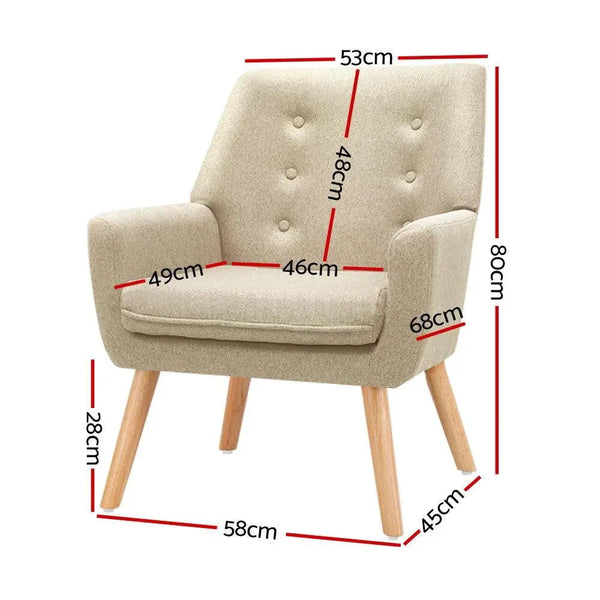 Artiss Fabric Dining Armchair - Beige Deals499
