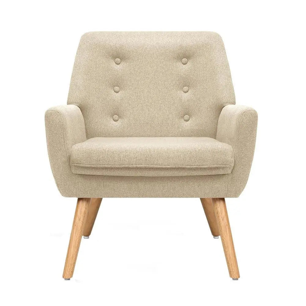 Artiss Fabric Dining Armchair - Beige Deals499