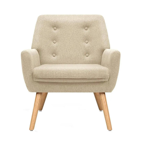 Artiss Fabric Dining Armchair - Beige Deals499