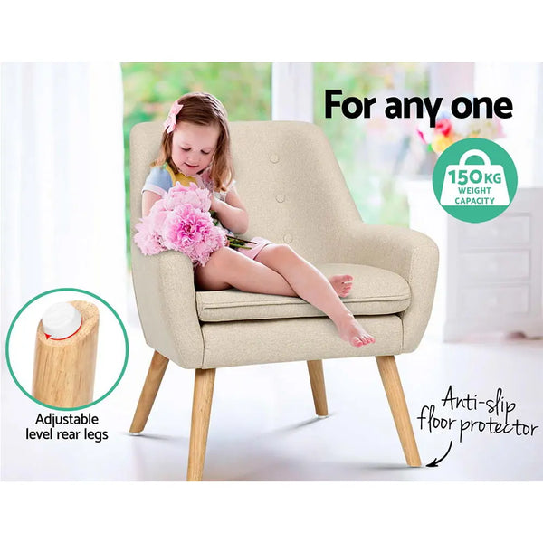 Artiss Fabric Dining Armchair - Beige Deals499