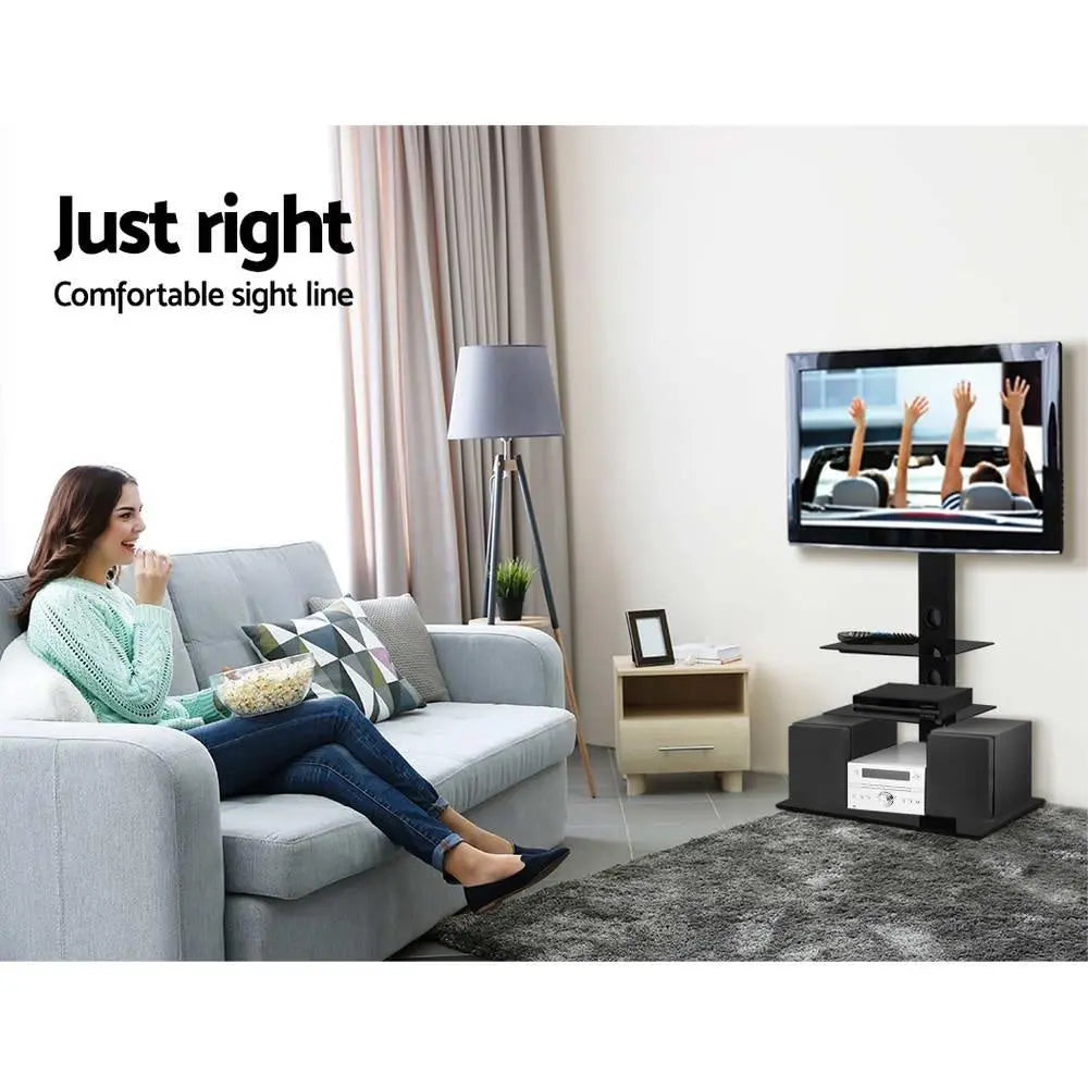 Artiss Floor TV Stand Bracket Mount Swivel Height Adjustable 32 to 70 Inch Black Deals499