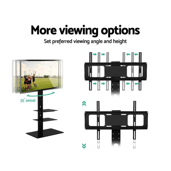 Artiss Floor TV Stand Bracket Mount Swivel Height Adjustable 32 to 70 Inch Black Deals499