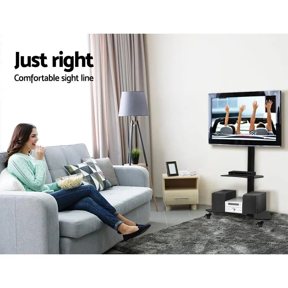 Artiss Floor TV Stand Brakcket Mount Swivel Height Adjustable 32 to 70 Inch Black Deals499