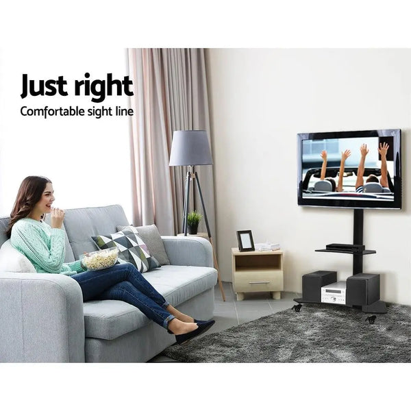 Artiss Floor TV Stand Brakcket Mount Swivel Height Adjustable 32 to 70 Inch Black Deals499