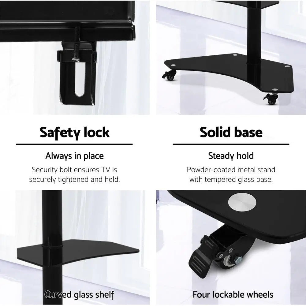 Artiss Floor TV Stand Brakcket Mount Swivel Height Adjustable 32 to 70 Inch Black Deals499