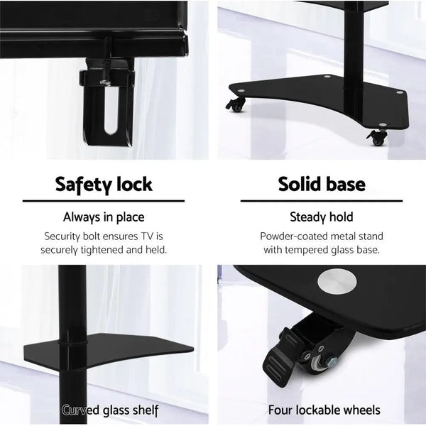 Artiss Floor TV Stand Brakcket Mount Swivel Height Adjustable 32 to 70 Inch Black Deals499