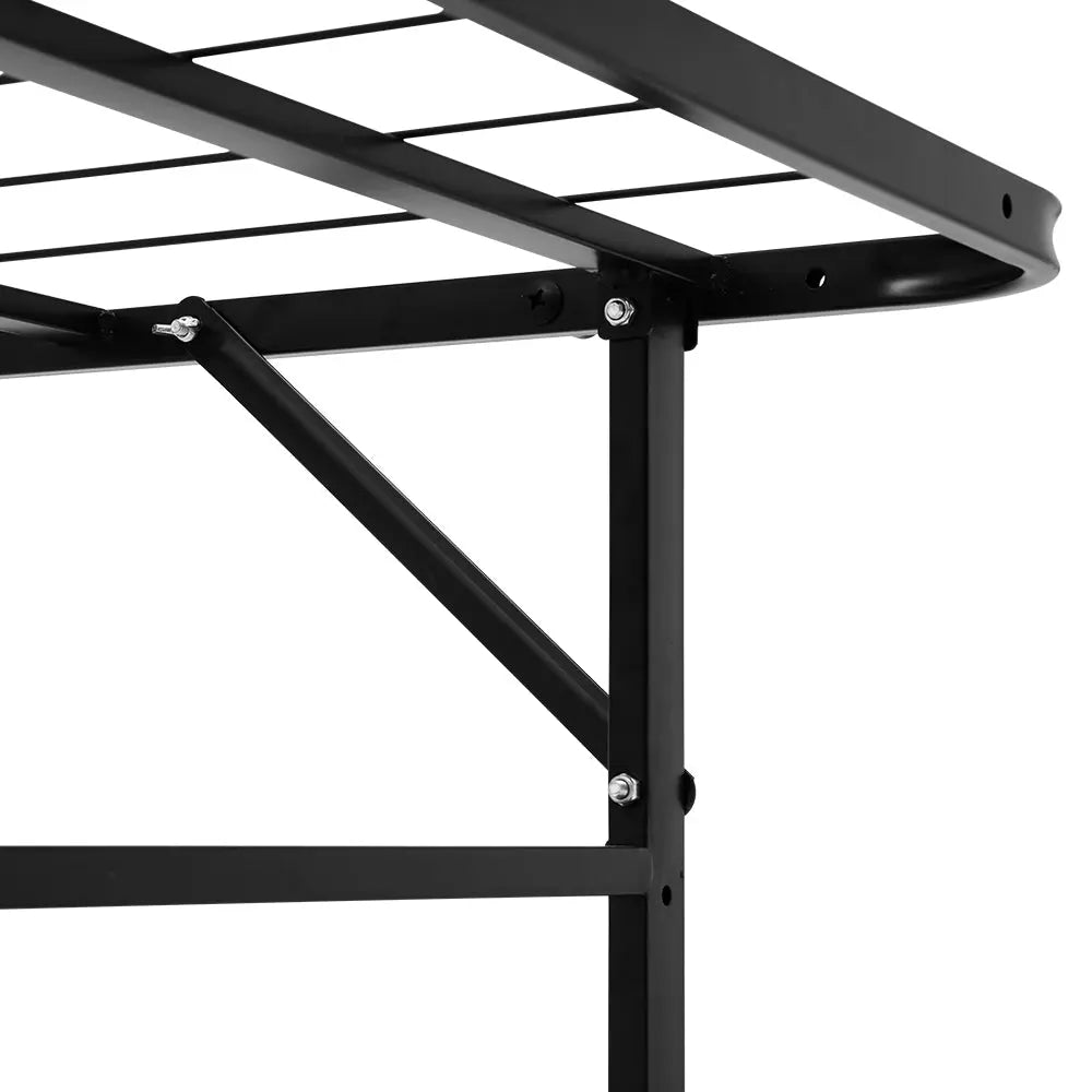 Artiss Folding Bed Frame Single Metal Bed Base Portable Black Deals499