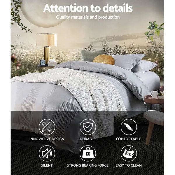 Artiss Metal Bed Frame King Single Size Wooden Mattress Base Platform Black OSLO Deals499